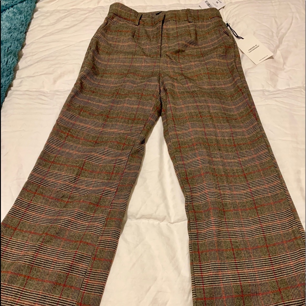 Forever21 Flared Plaid Dress Pants